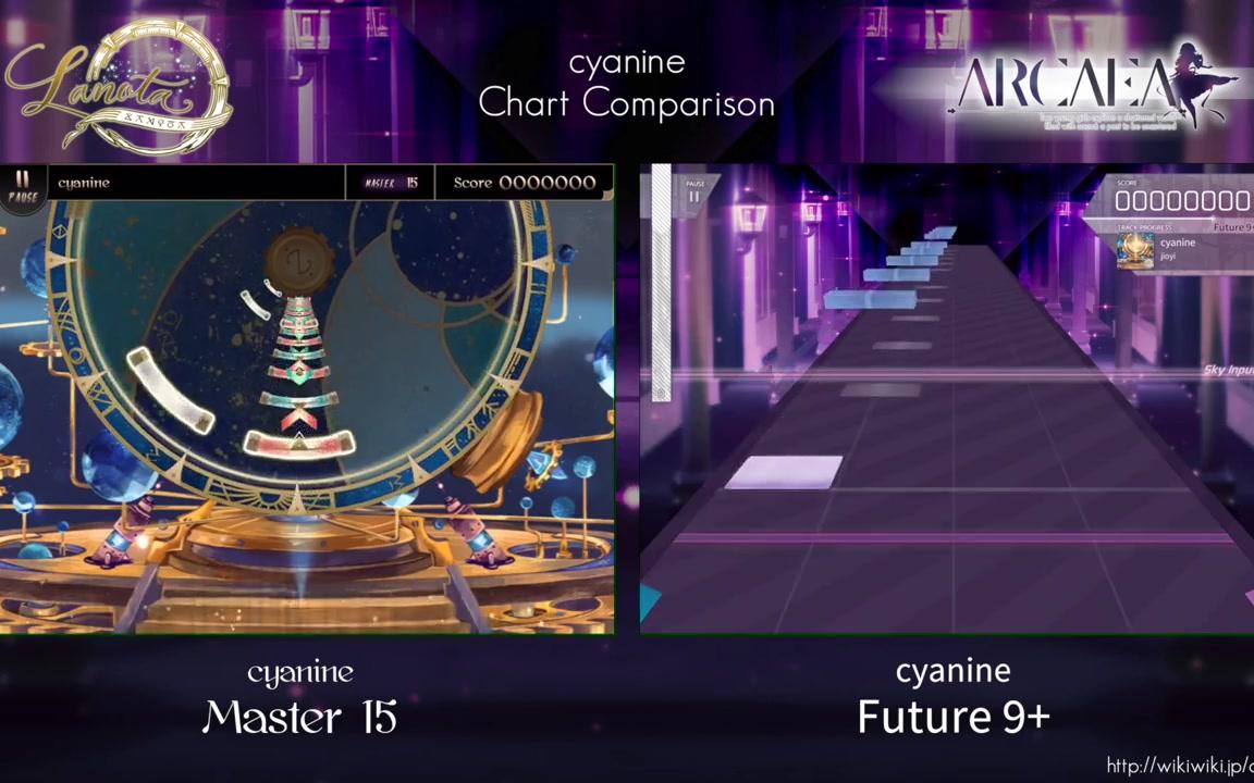[Arcaea/Lanota] cyanine 谱面比较 | cyanine Chart Comparison哔哩哔哩bilibili