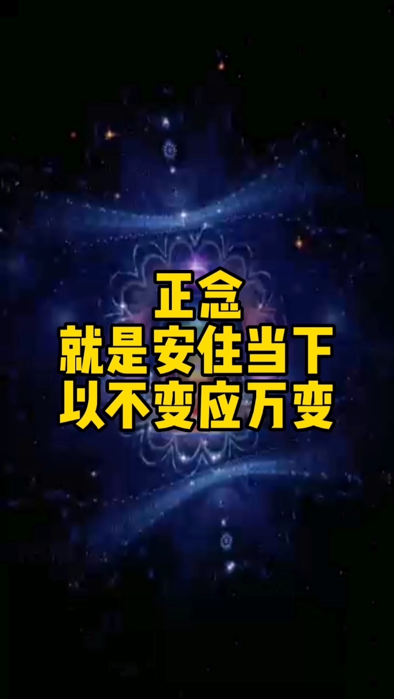 正念,就是安住当下,安住自身,以不变应万变!