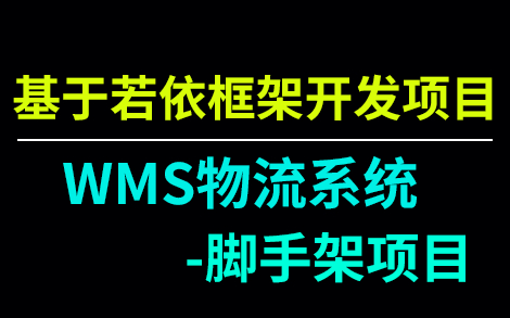 【java项目】基于若依快速开发框架项目WMS物流系统脚手架项目哔哩哔哩bilibili