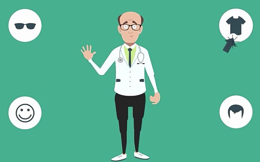 ae模板-320个医疗角色人物场景mg动画工具包