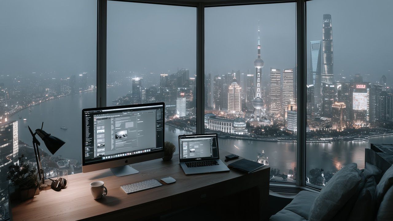 【Deep Work·全球城市工位】蓝调时刻 · 上海数字工作站｜窗外是流光溢彩的魔都，窗内是心无旁骛的你｜深度专注 · 生产力BGM · 拒绝摸鱼
