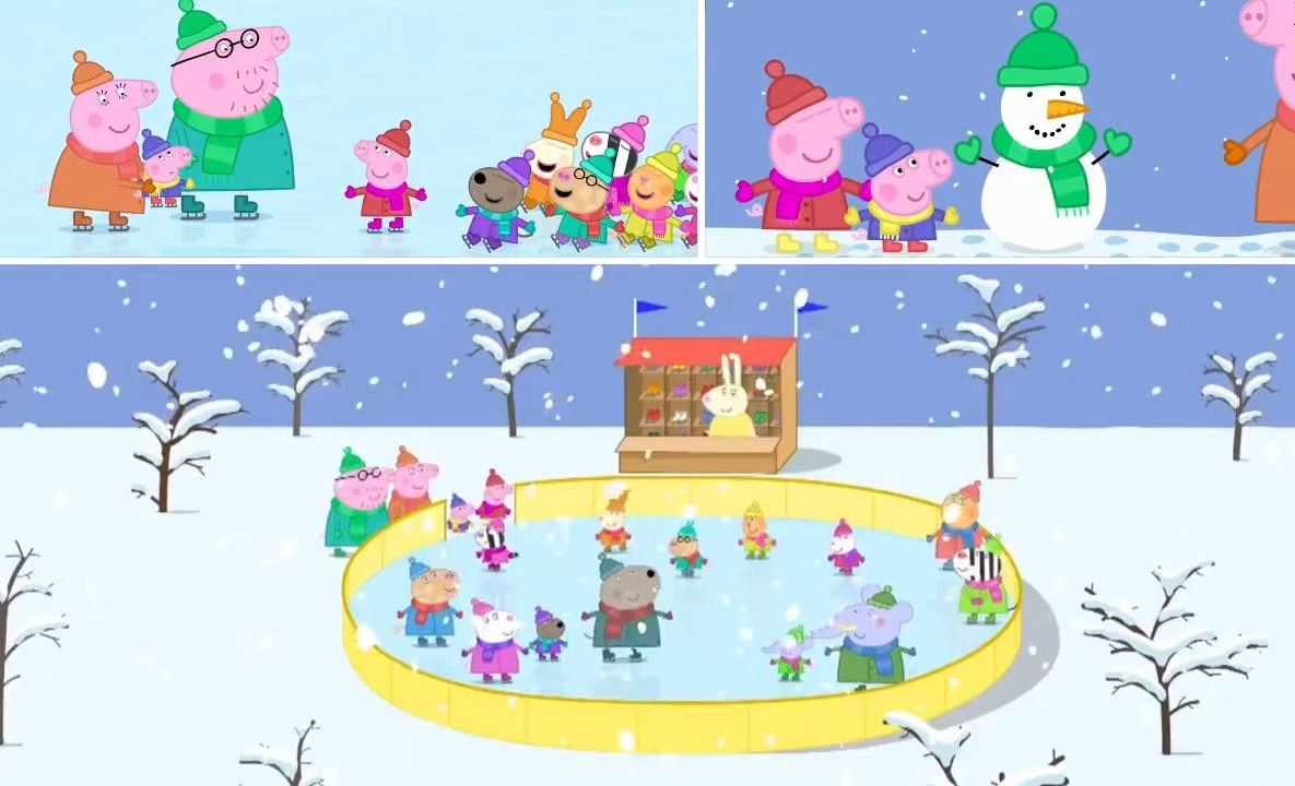 Peppa Pig小猪佩奇英文原版  马上就到冬天了,快来一起滑冰和堆雪人呀!(每日更新)哔哩哔哩bilibili