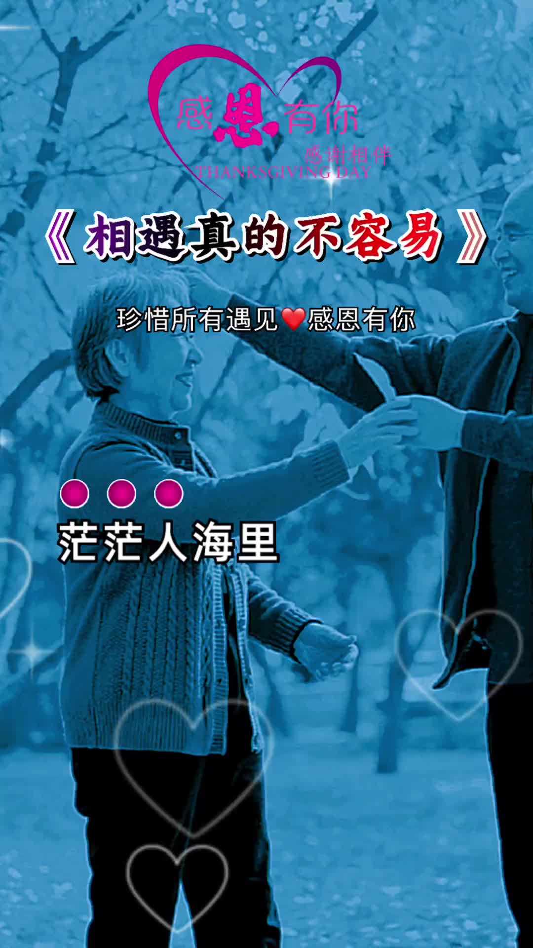 茫茫人海能和你相遇我知道真的不容易一生守候一生陪伴感恩所有的