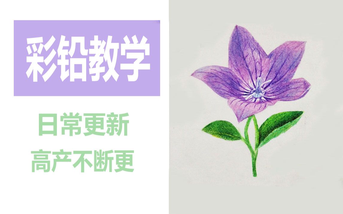 【彩铅教学】画一朵小花花,这上面的小细节还挺多哔哩哔哩bilibili