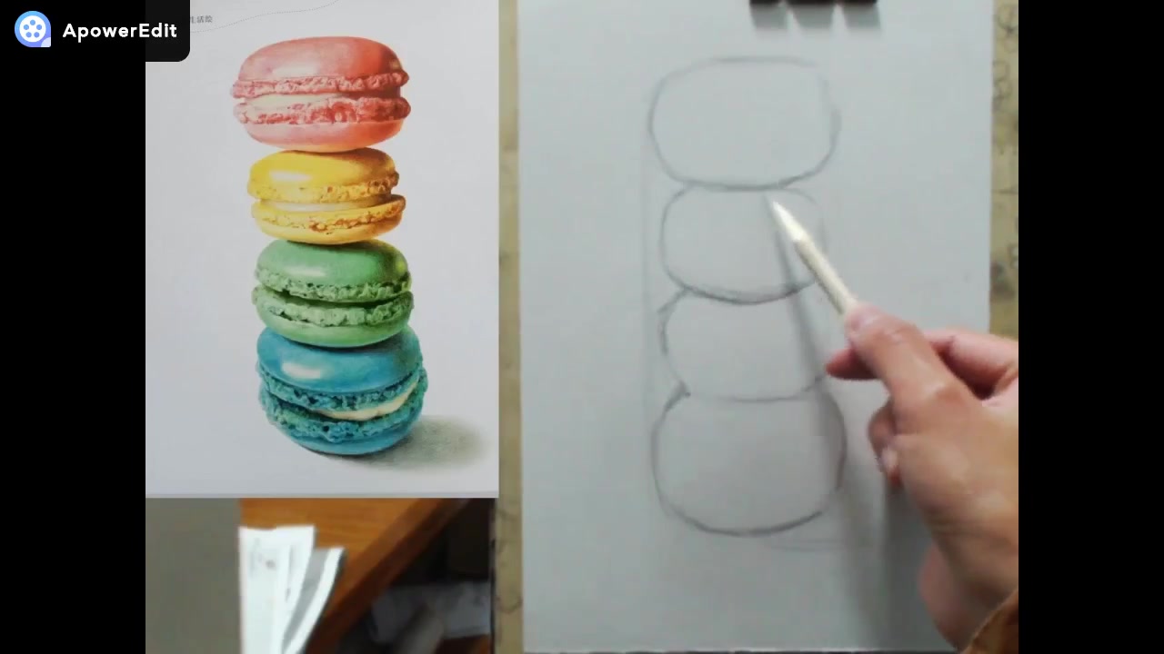 彩铅马卡龙画法