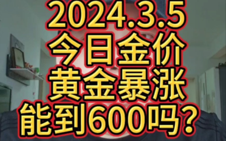 2024.3.5 今日金价,黄金暴涨,能到600吗?哔哩哔哩bilibili