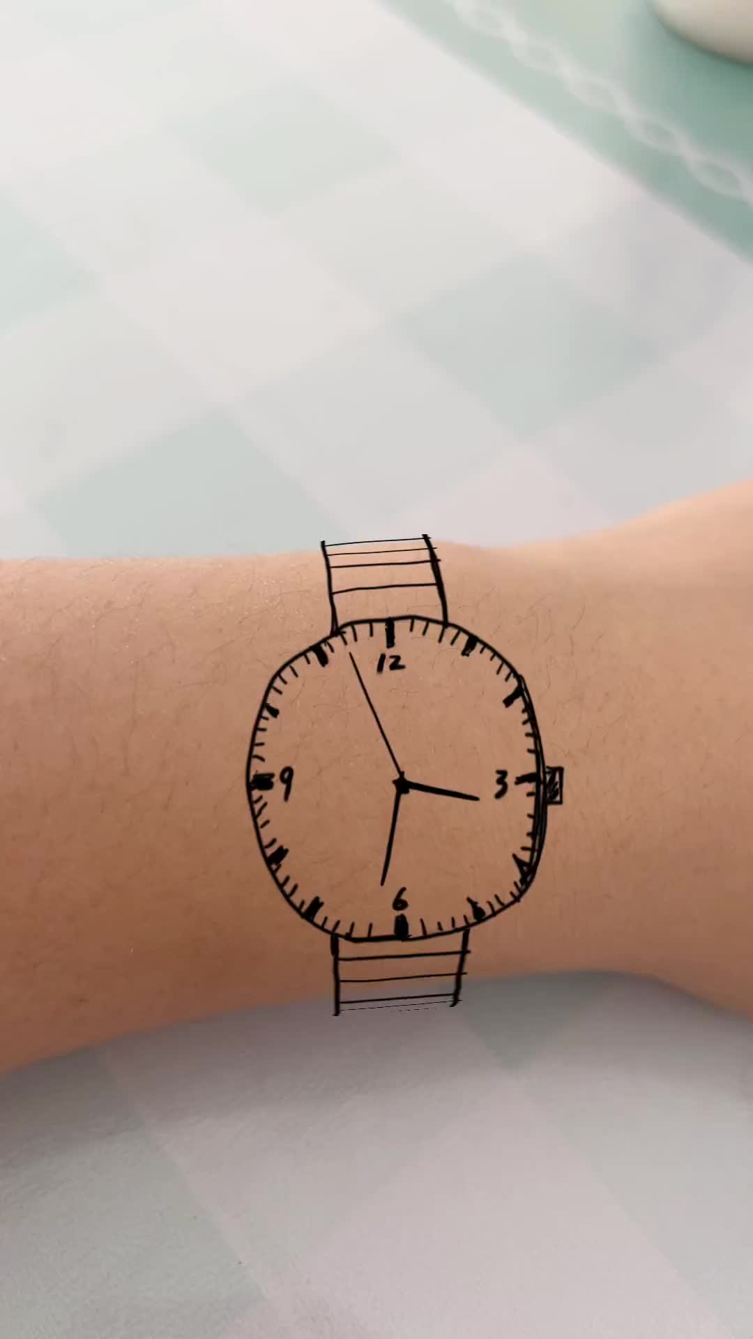 高科技手表小时候画在手腕上的表永远不会走画了个手表限量版实力