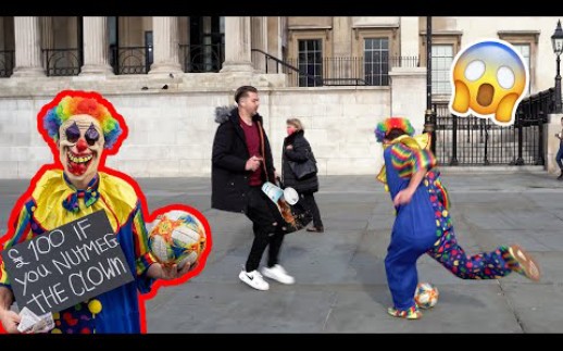 Street Footballer SCARES Public Dressed As Clown!! Nutmegs!哔哩哔哩bilibili