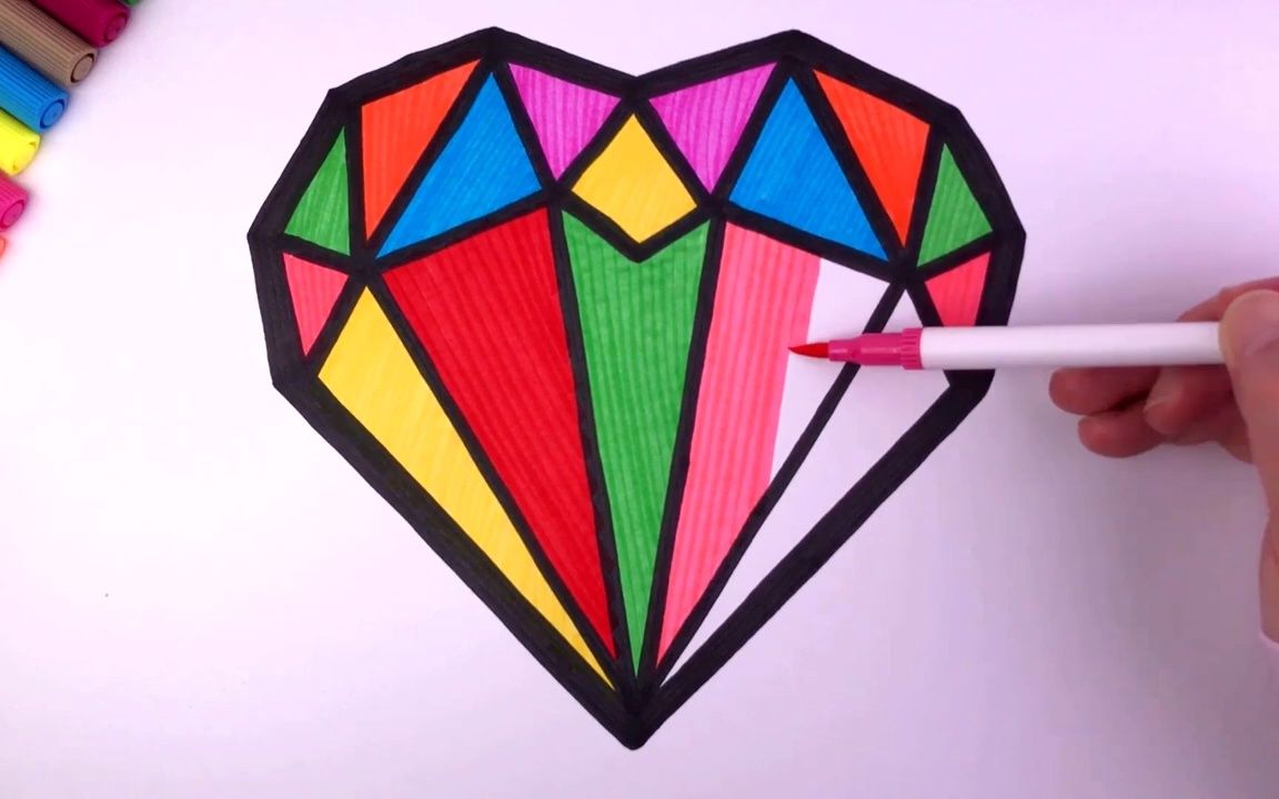 儿童简笔画教孩子画钻石