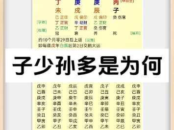 八字中子女辈少,孙子辈人丁兴旺的原因哔哩哔哩bilibili