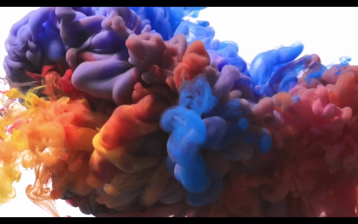 视频素材 ▏k2021 唯美梦幻彩色水墨烟雾粒子落下飘动水墨中国风视频