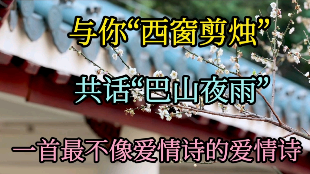 与你“剪烛西窗”共话“巴山夜雨”,李商隐一首最不像爱情诗的爱情诗.哔哩哔哩bilibili