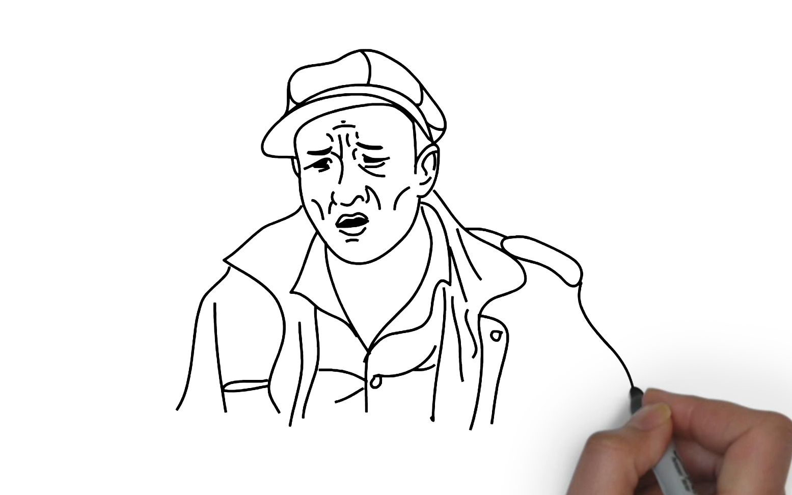 手绘简笔画:赵四,网友:抓住神韵画的太像了!