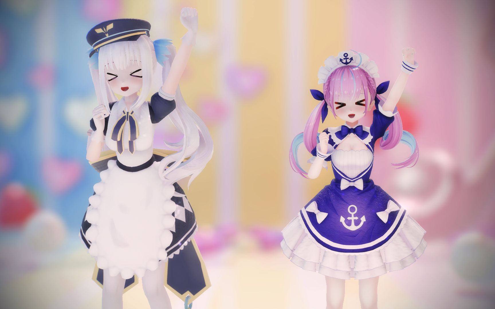 【mmd】meaqua!超绝可爱系的ダダダダ天使 (神楽めあ×湊あくあ)