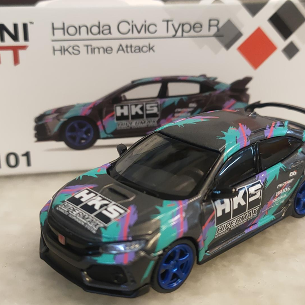 Mini GT 1/64 本田思域Honda Civic Type R HKS Time Attack_哔哩