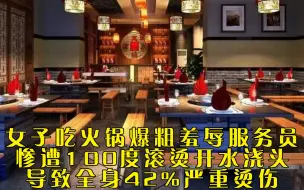 Descargar video: 女子吃火锅爆粗羞辱服务员，惨遭100度滚烫开水浇头，导致全身42%严重烫伤