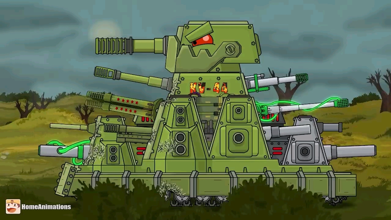 坦克世界动画:kv44-m2的对战