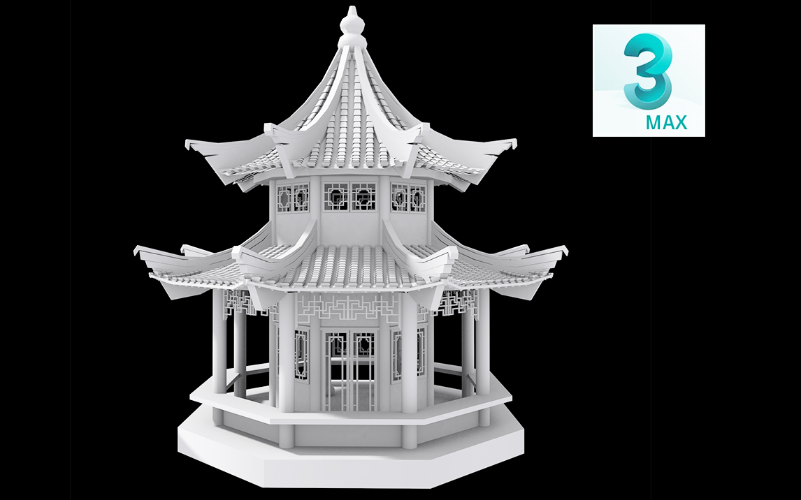 【3DMAX建模】古风亭子建模全流程,次世代场景房屋模型制作,基础古风建筑模型教学哔哩哔哩bilibili