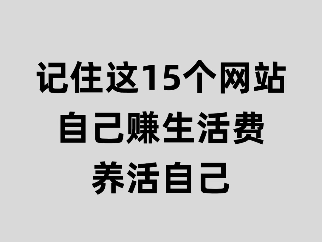 记住这15个网站,自己赚钱养活自己.哔哩哔哩bilibili