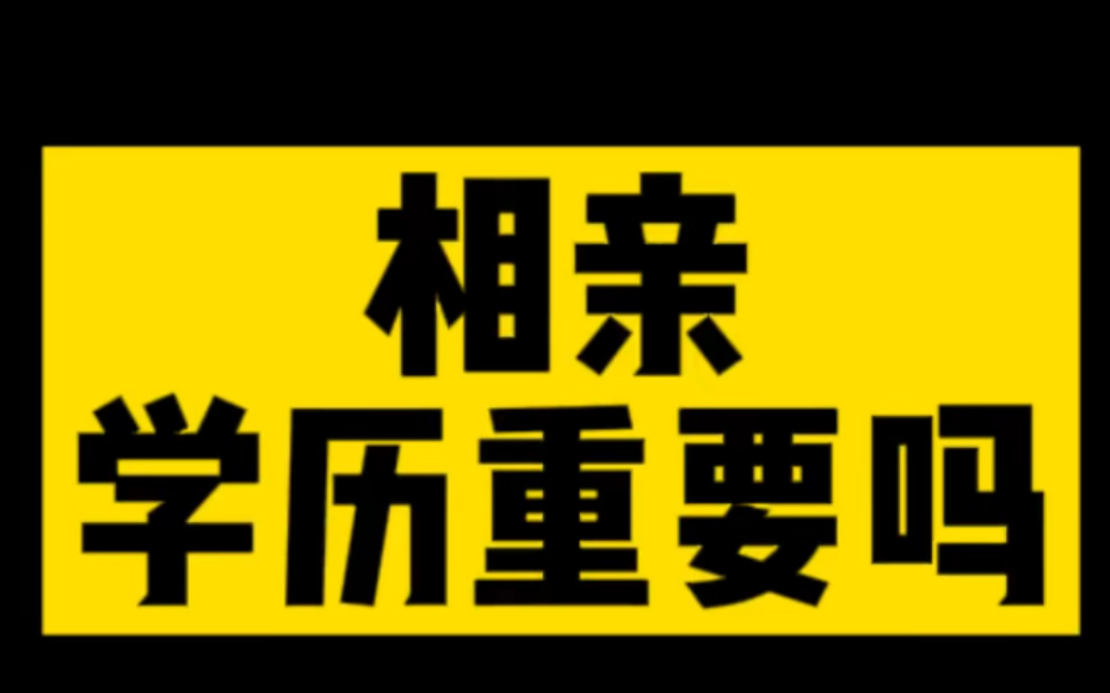 相亲学历重要吗越高越好?哔哩哔哩bilibili