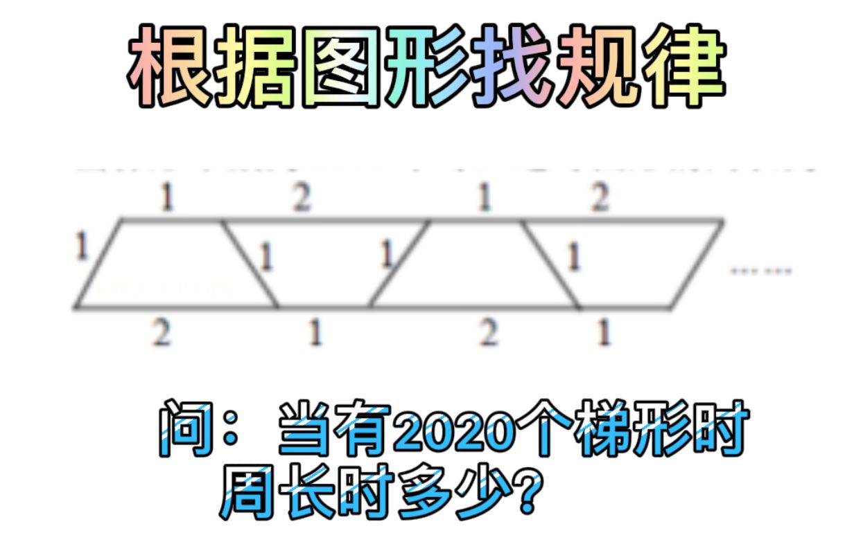 [图]根据图形找规律，问有2020个梯形时，周长是多少？