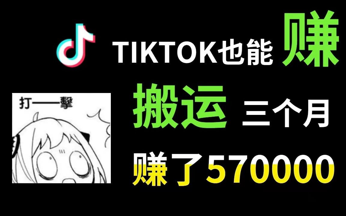 Tik Tok也能赚钱,搬运三个月赚了57w,适合新手小白分享实操.哔哩哔哩bilibili