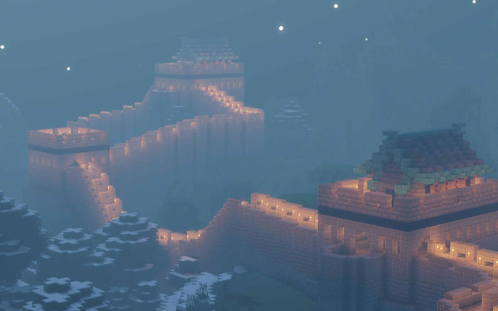 【Minecraft】Age of Wonders——在游戏中复刻大灯塔、巨像、长城等奇观,服务器个人建筑展示_哔哩哔哩_bilibili