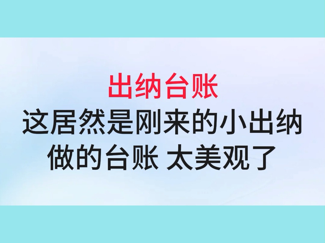 这居然是公司刚来的小出纳做的台账,既美观又实用!哔哩哔哩bilibili