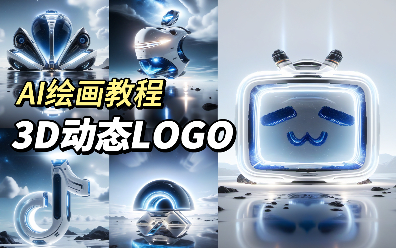 AI绘画教程3D动态LOGO效果设计,AI绘画教程,StableDiffusion教程,Logo创意设计哔哩哔哩bilibili