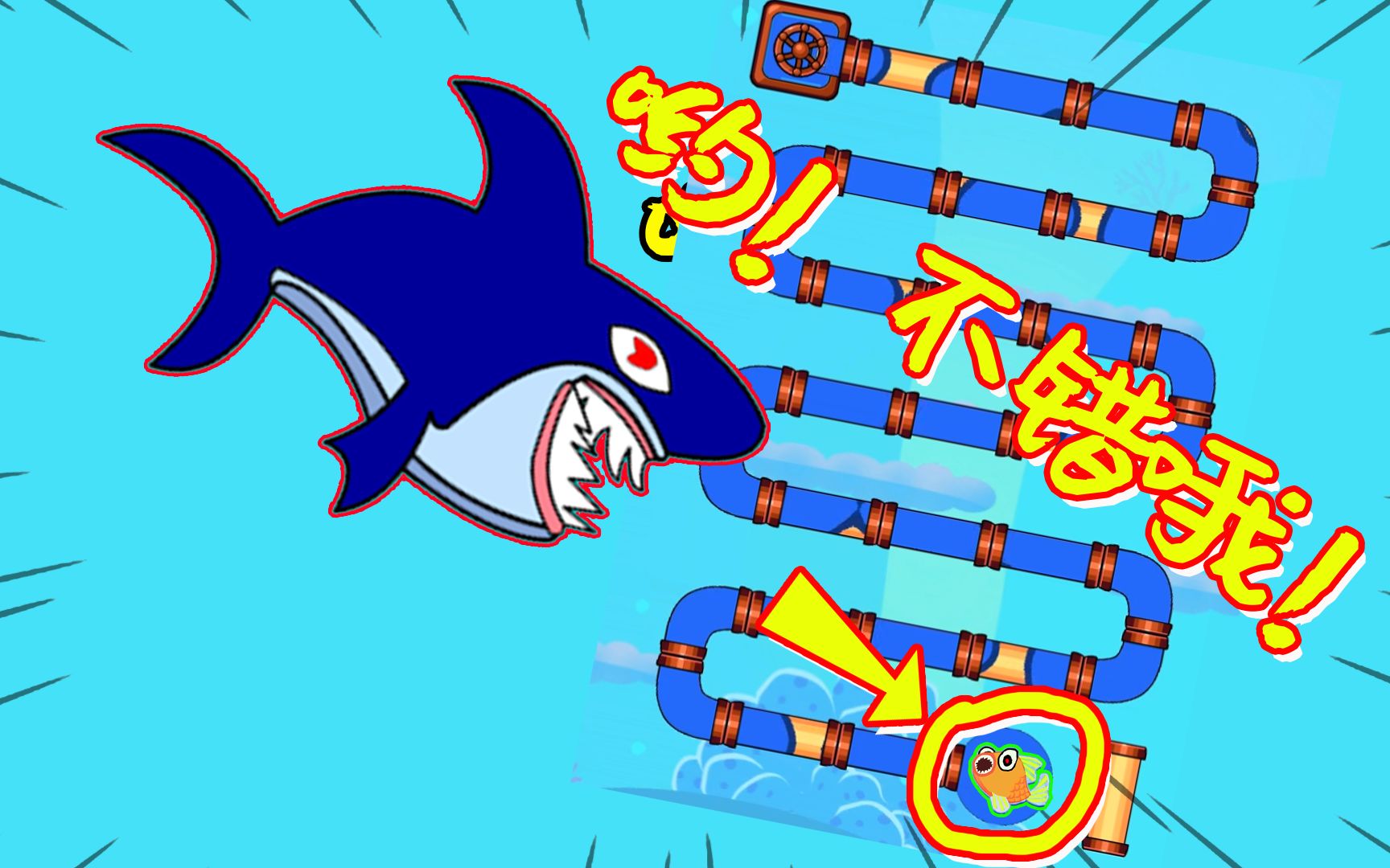 活动作品救救小金鱼九曲十八弯这个水管太长了