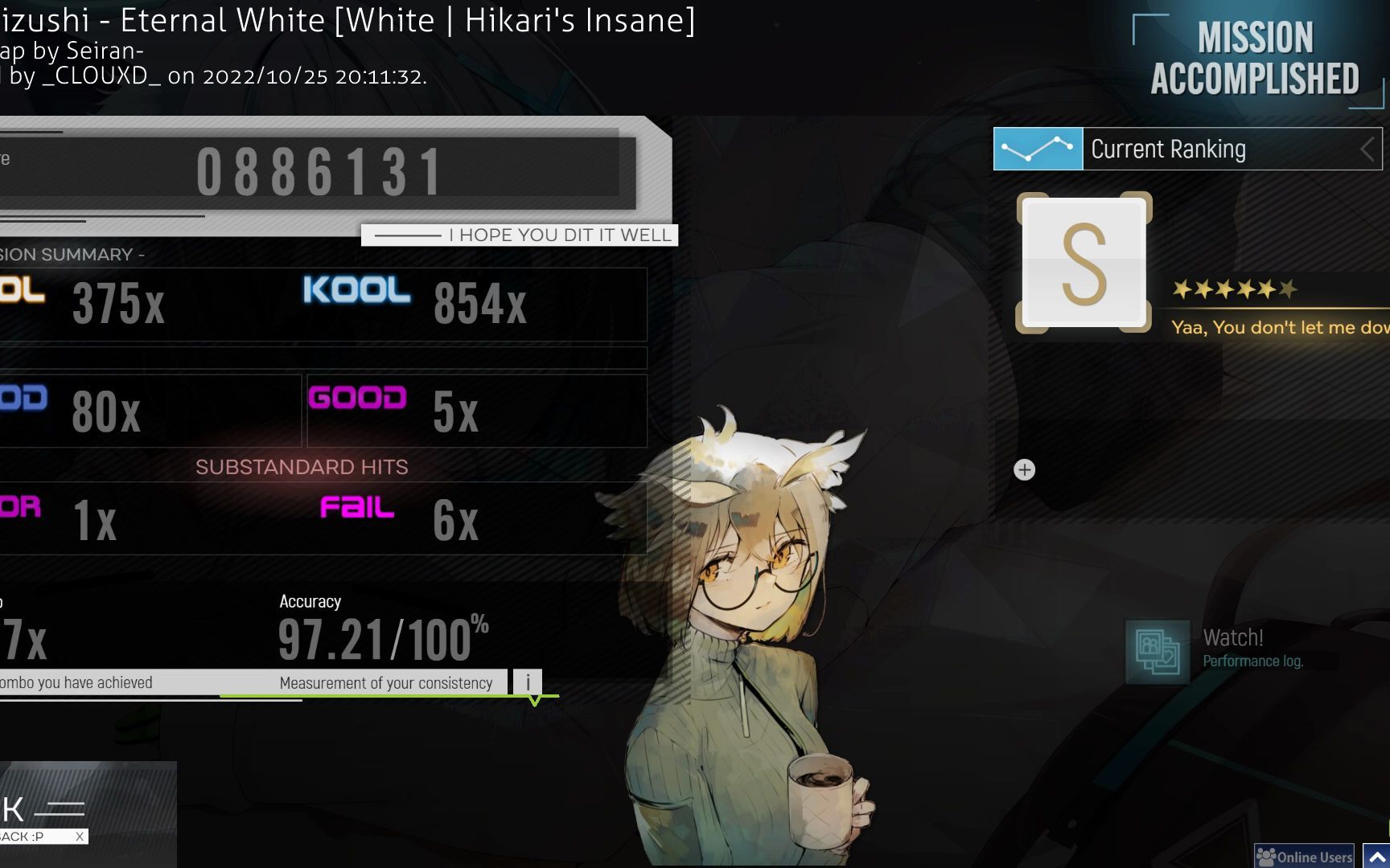 [图]【osu!mania】Eternal White ★4.29 97.21%