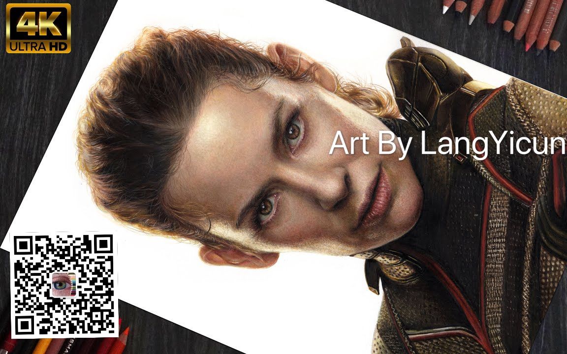 彩铅人像画黄蜂女伊万杰琳莉莉画师郎一村