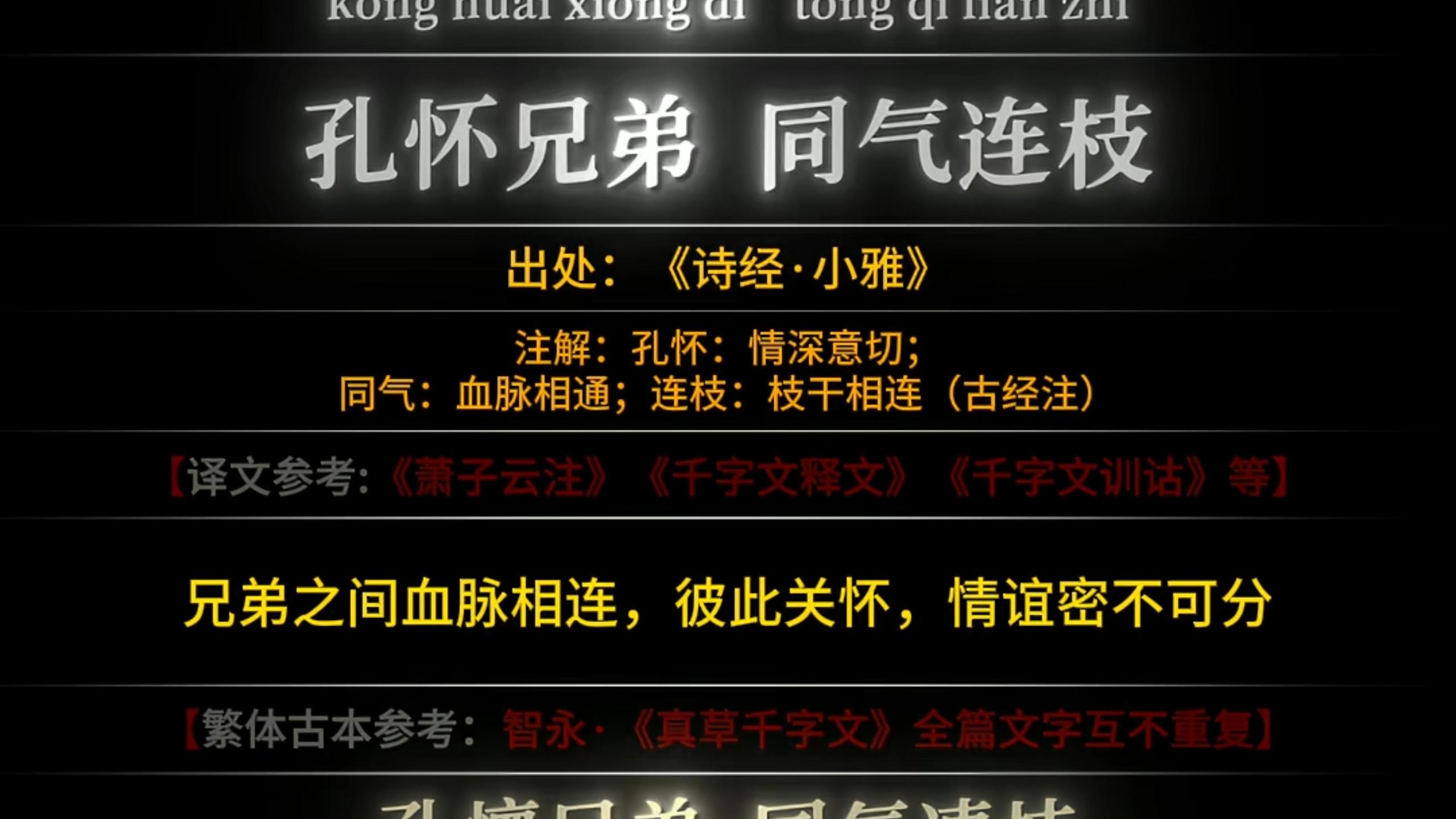 《千字文》逐句注音+古注典故完整版（原作音符：一条好【漢】；音乐：悟空觉醒）