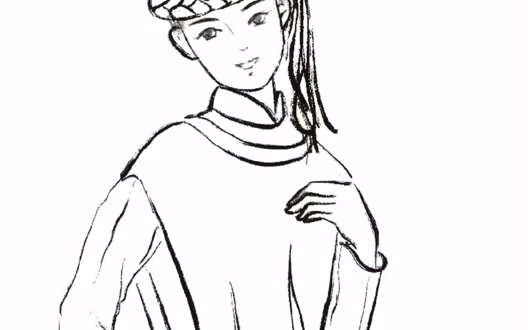 如何简单地画一个门巴族小姐姐