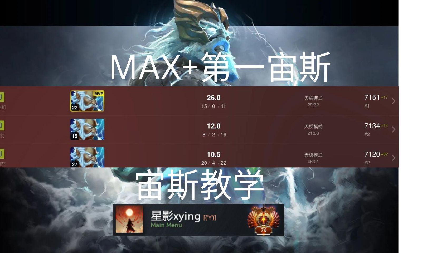 MAX+第一宙斯天梯前百宙斯出装加点详解哔哩哔哩bilibiliDOTA2