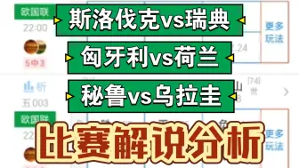 下载视频: 10月11日 斯洛伐克vs瑞典 匈牙利vs荷兰 秘鲁vs乌拉圭 欧国联 世南美预 足球比赛解说分析