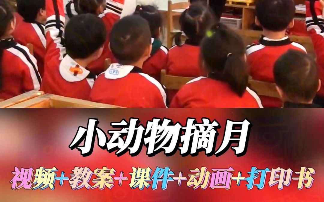 幼儿园中班语言绘本故事领域一等奖优质公开课《小动物摘月》完整版视频+幼师教案/教学设计+课件PPT哔哩哔哩bilibili