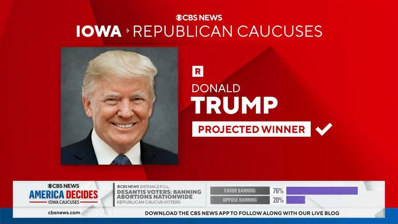 [图]CBS | Trump wins Iowa caucuses- CBS News projects