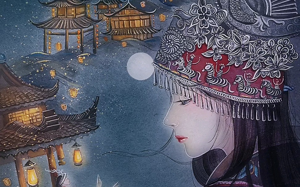 原创手绘插画,苗疆插画