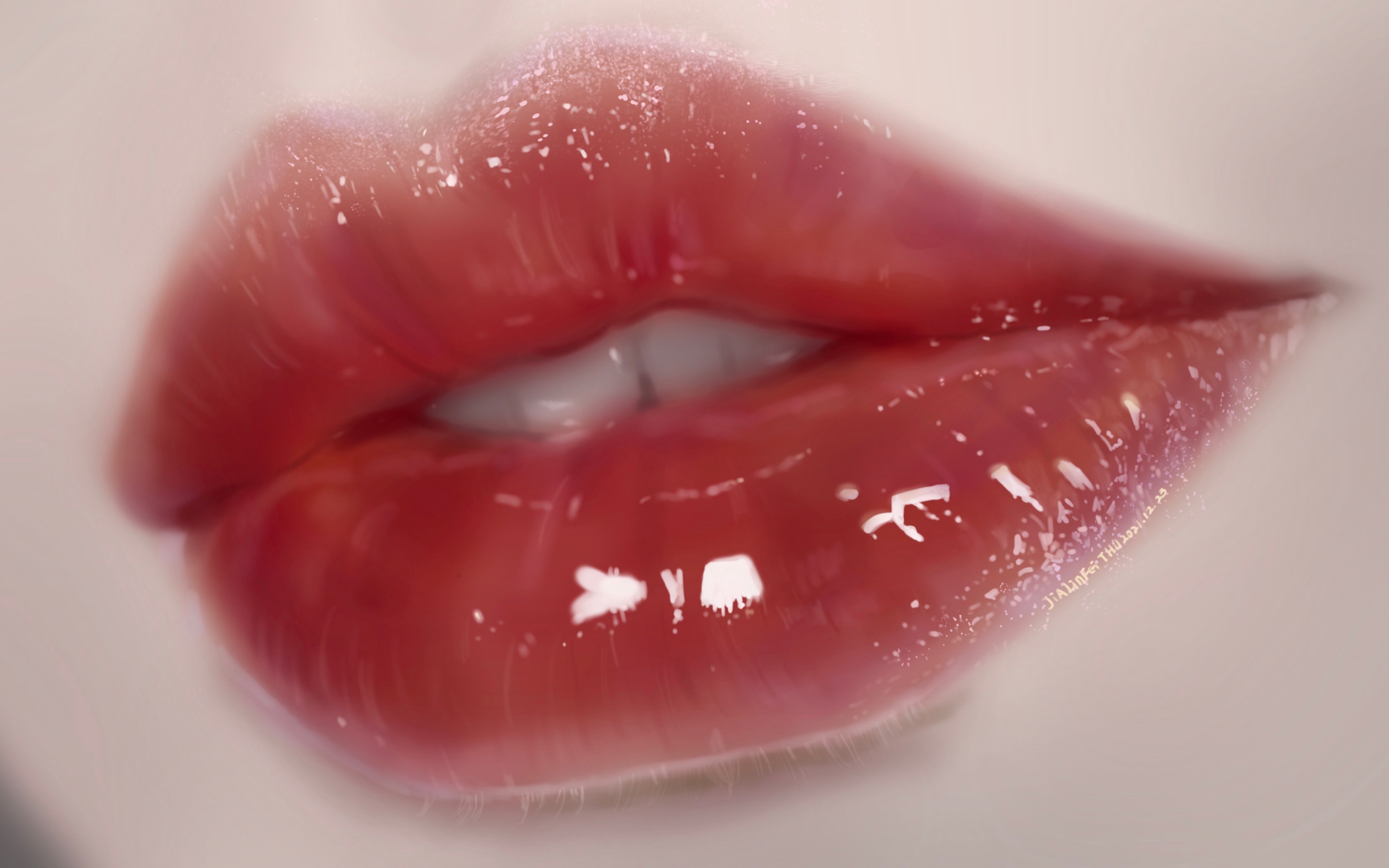 【procreate萌新画手】简单易学的嘴巴厚涂方法 | 厚涂技巧_哔哩哔哩