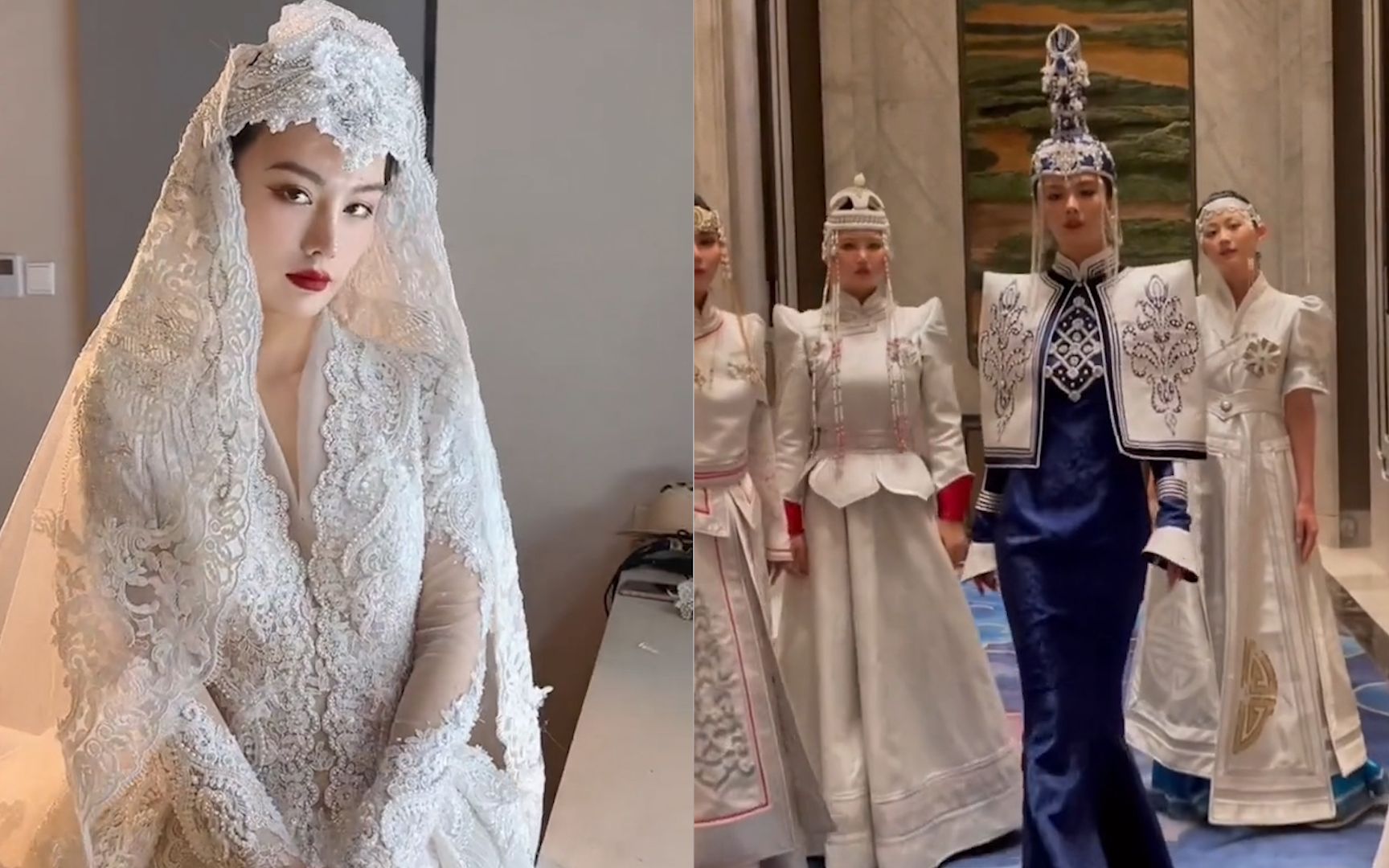 新人举办蒙式婚礼,新娘身穿定制蒙古袍礼服太惊艳,网友看慕了