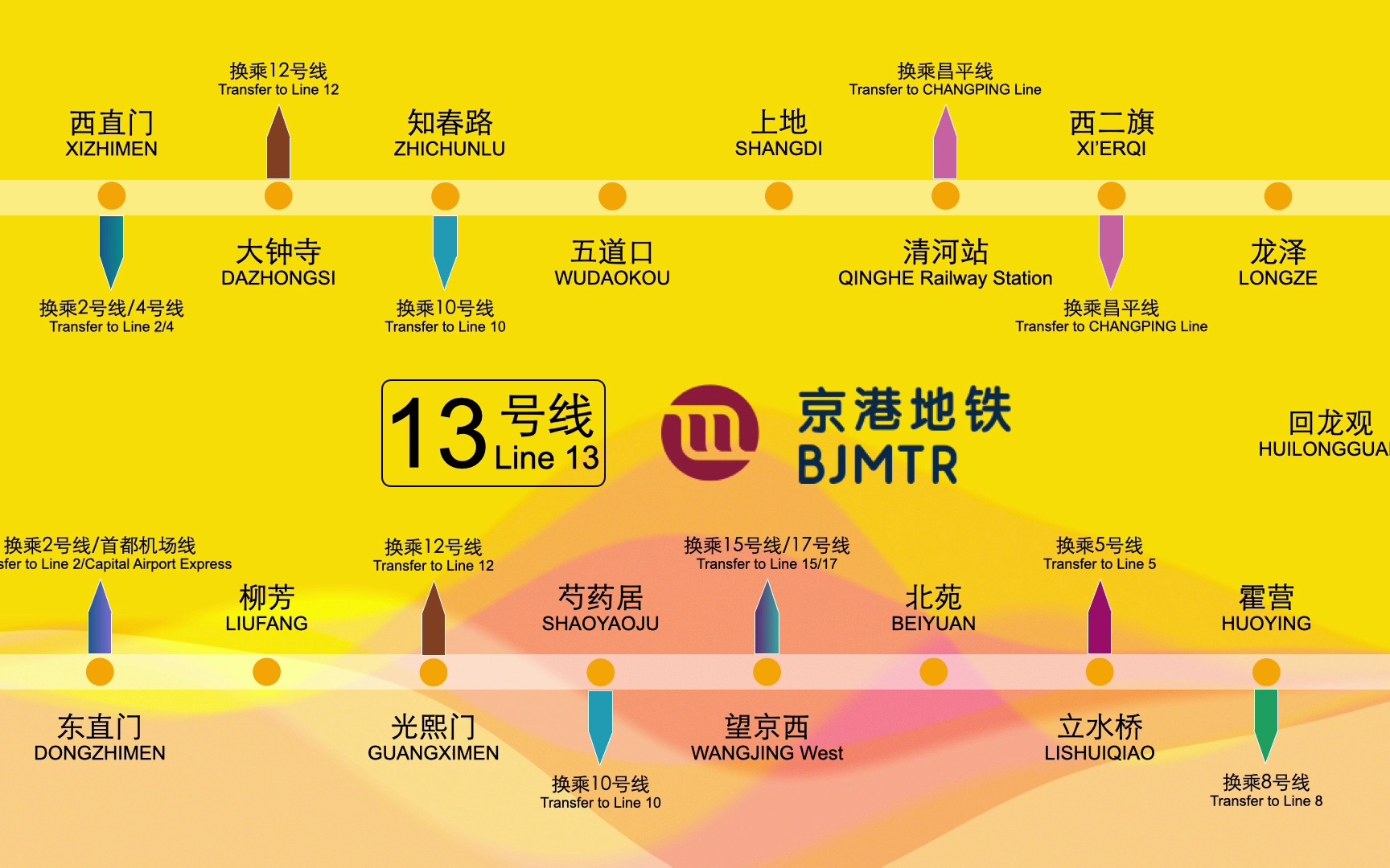 北京地铁13号线线路图图片