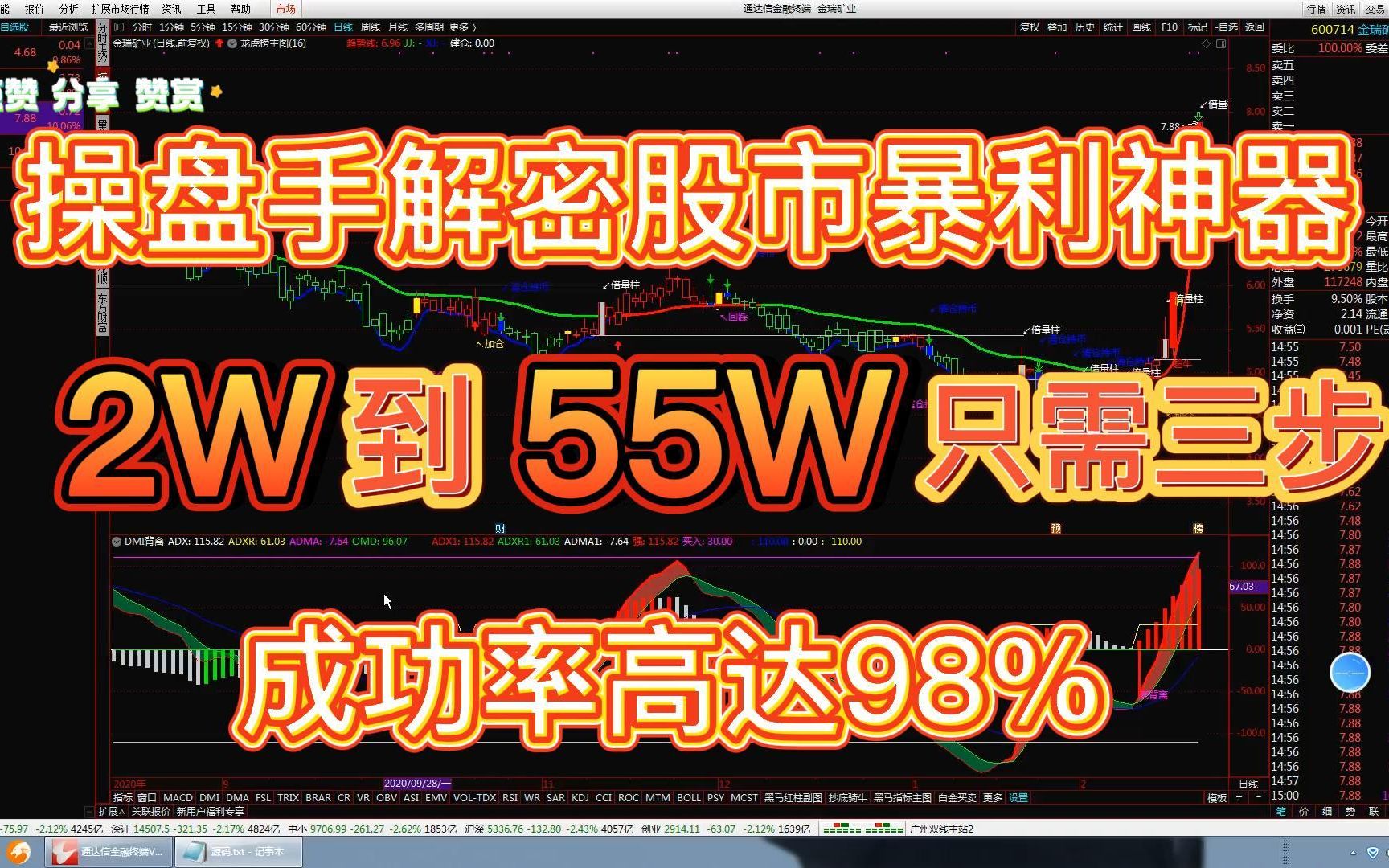 操盘手解密股市暴利神器,2W到55W只需三步,成功率高达98%!哔哩哔哩bilibili