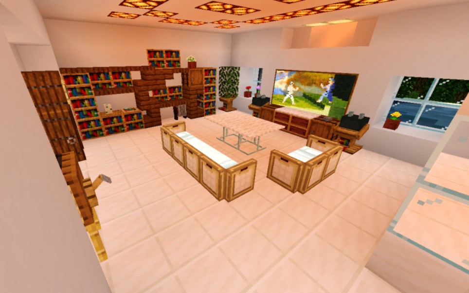 【minecraft】客厅内饰不会?看完这个视频就会了!