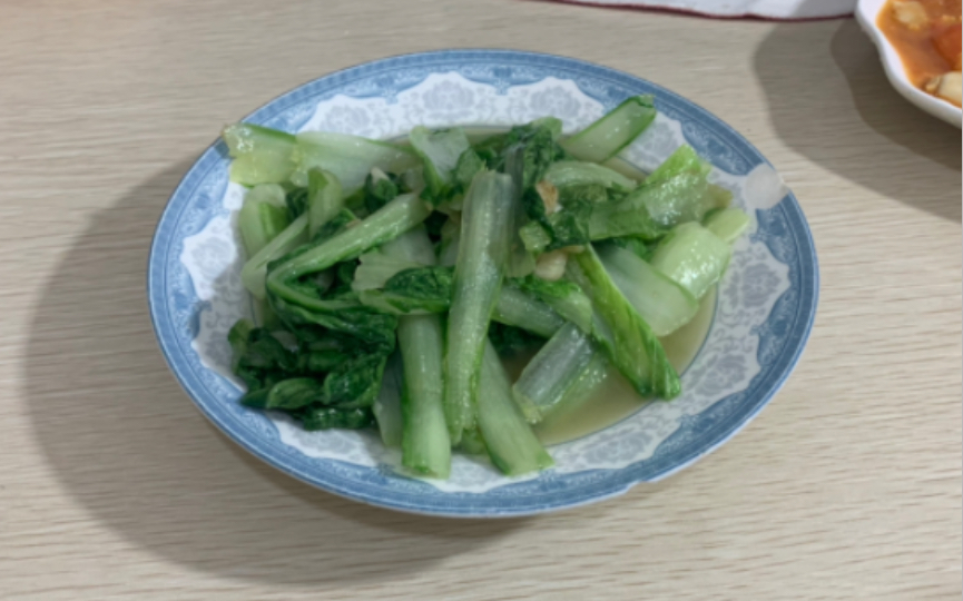 清炒青菜鮮嫩多汁家常菜好吃下飯簡單易學成本幾塊錢一頓廚房新手也能