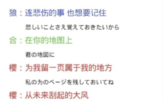 [图]中文歌词自译：《ユメノツバサ（梦之翼）》樱狼合唱版