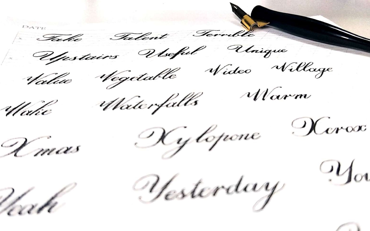 活动作品花体英文六单词练习六tz