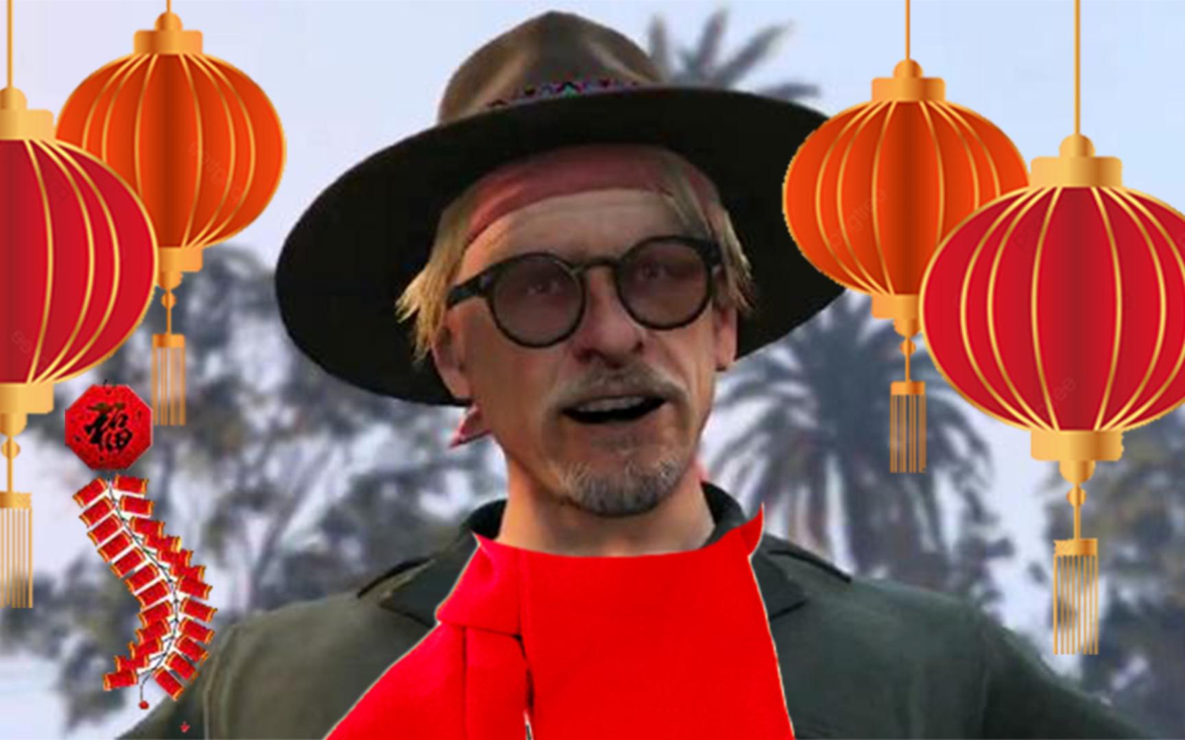 为了给登岛拜年的小哑巴送红包而煞费苦心的金发老大