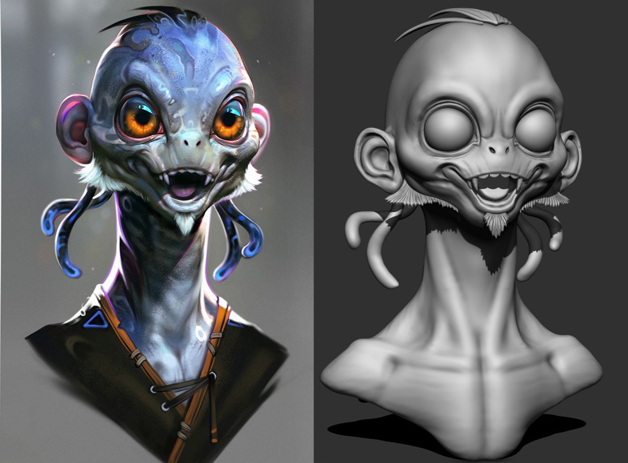 【zbrush 案例】 zbrush大眼小怪兽雕刻,从零基础开始制作,教你制作