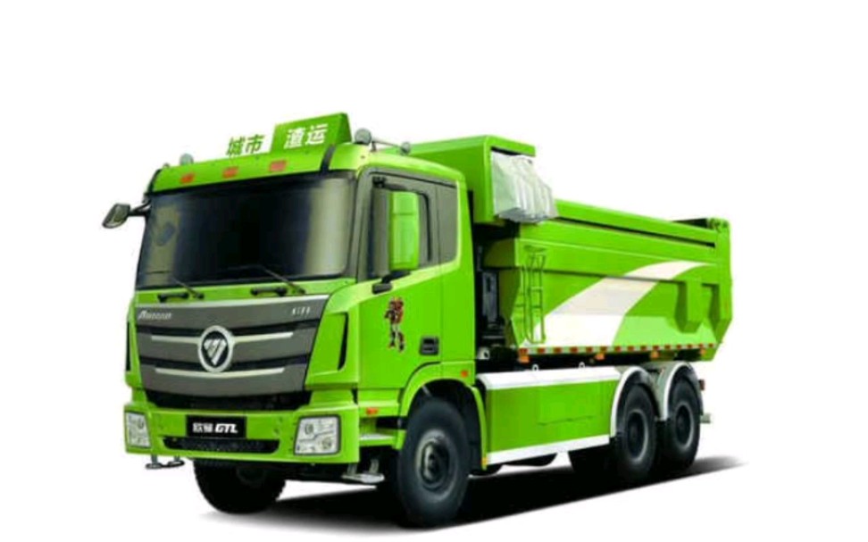 【工程车】帅气的绿色环保渣土运输车和挖掘机